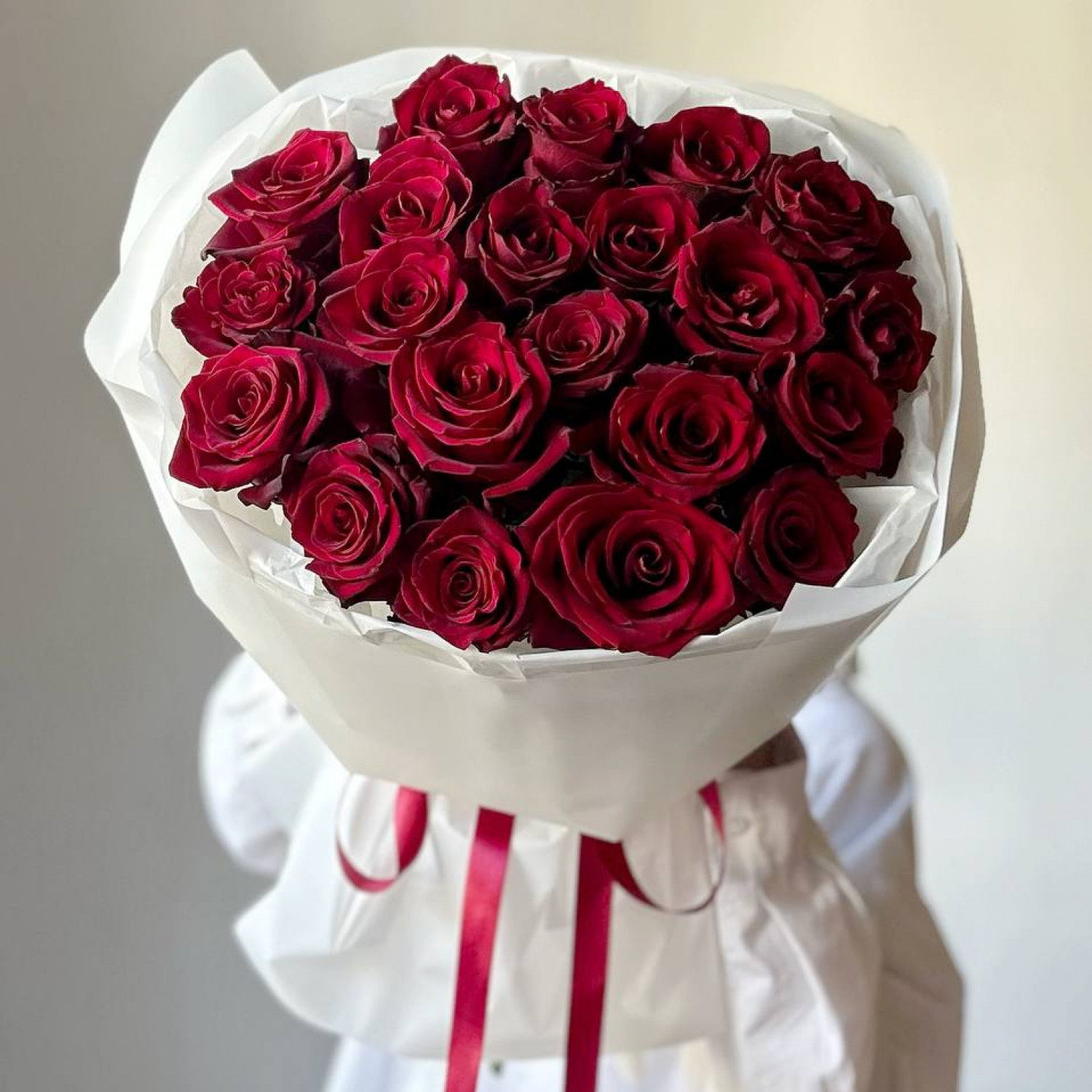 Монобукет из 21 красной эквадорской розы №72