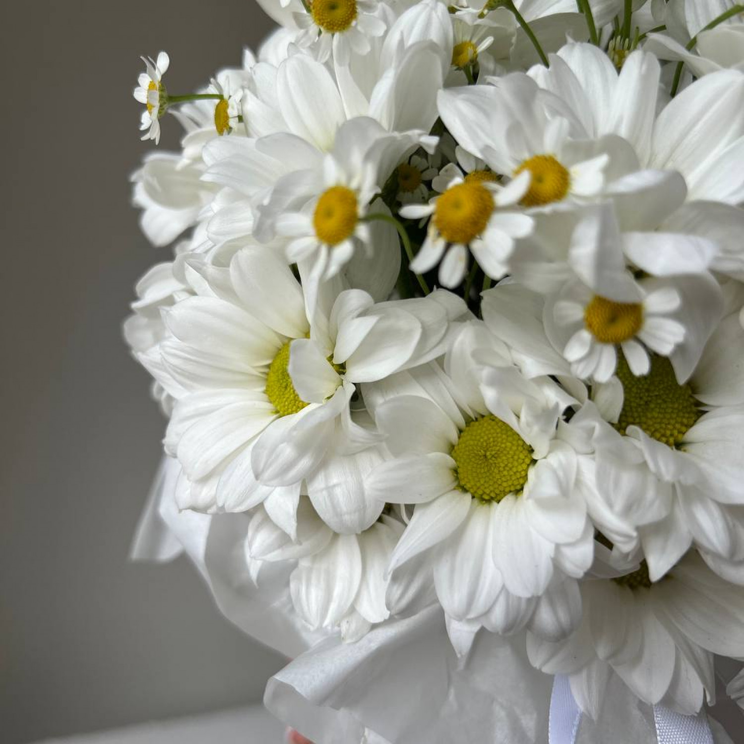 Композиция в коробке из ромашек № 80