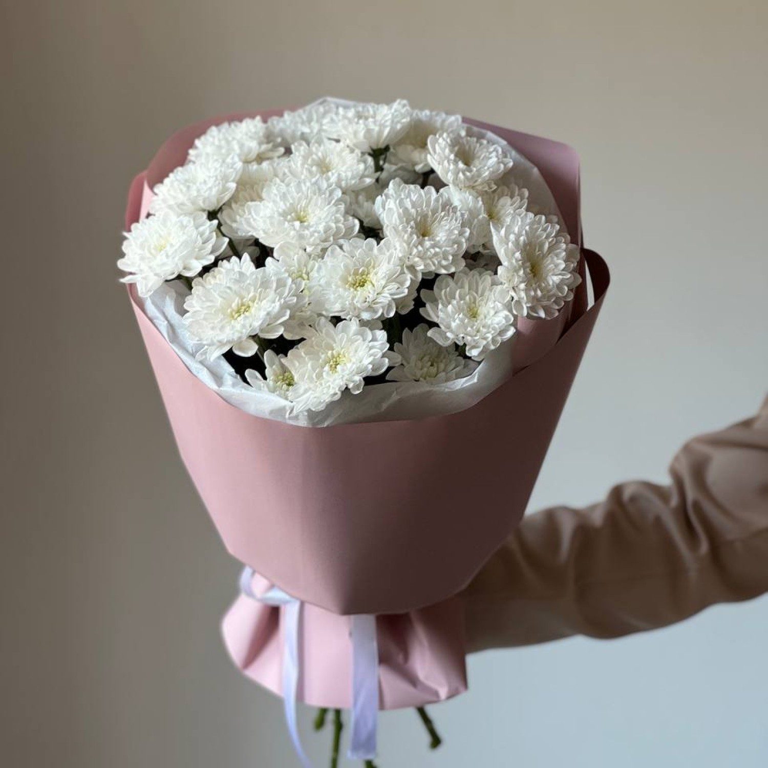 Монобукет из кустовой хризантемы Алтай