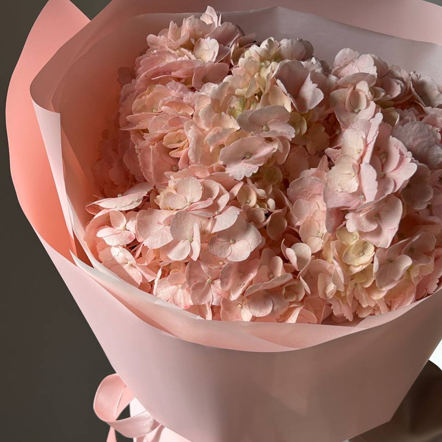 Монобукет из 3 розовых гортензий