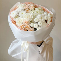 Авторский букет в нежной бело-персиковой гамме 183 Авторский букет в нежной бело-персиковой гамме 183