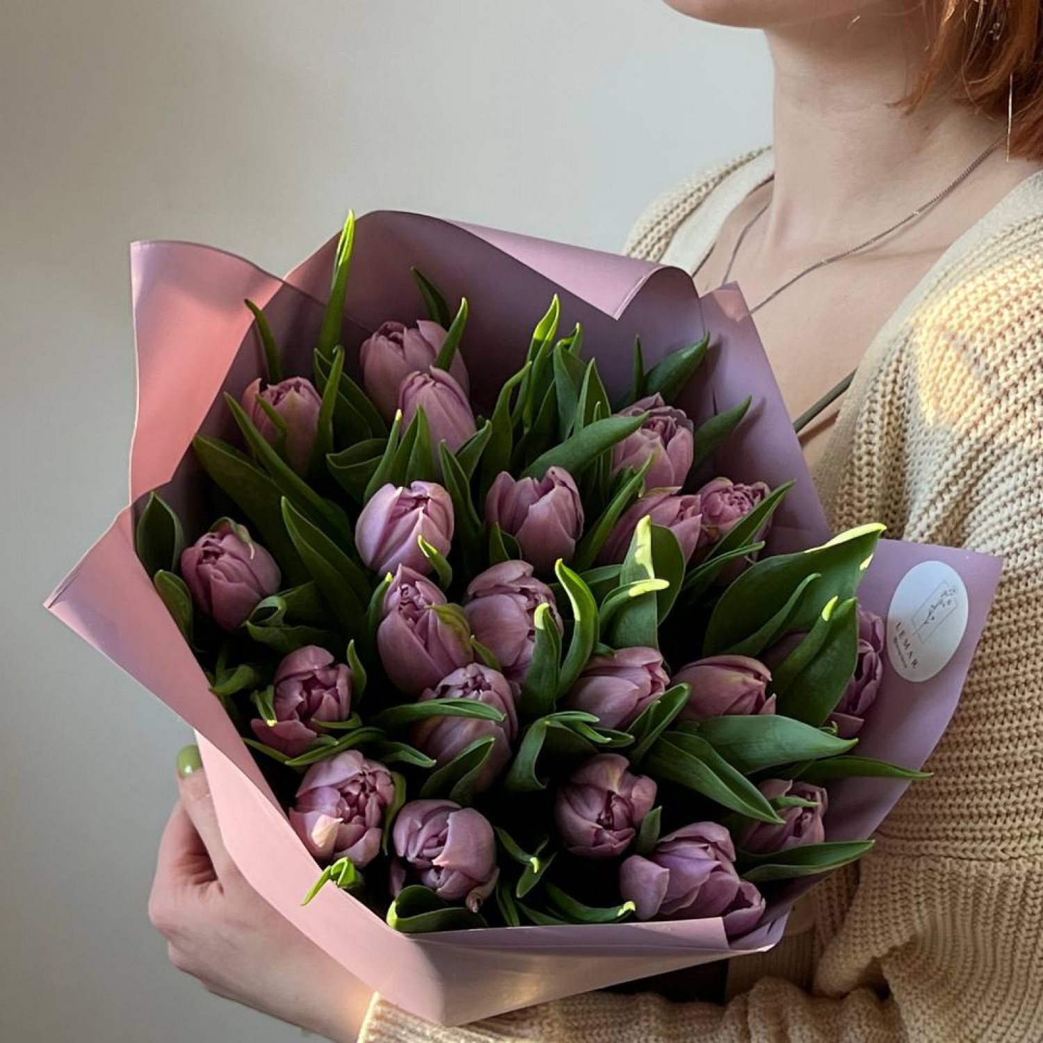 Монобукет из 21 пионовидного тюльпана