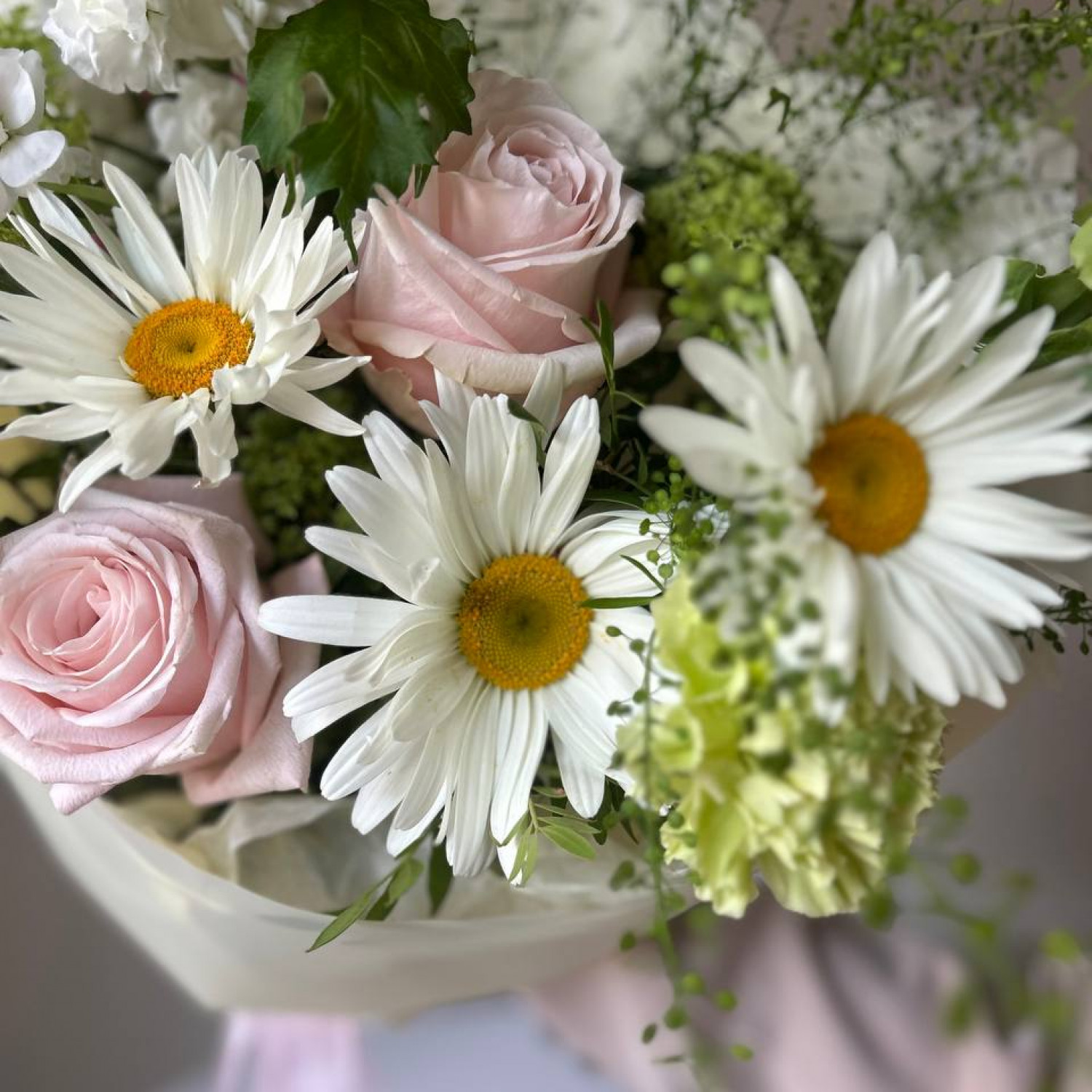 Авторский  летний букет с ромашками №108