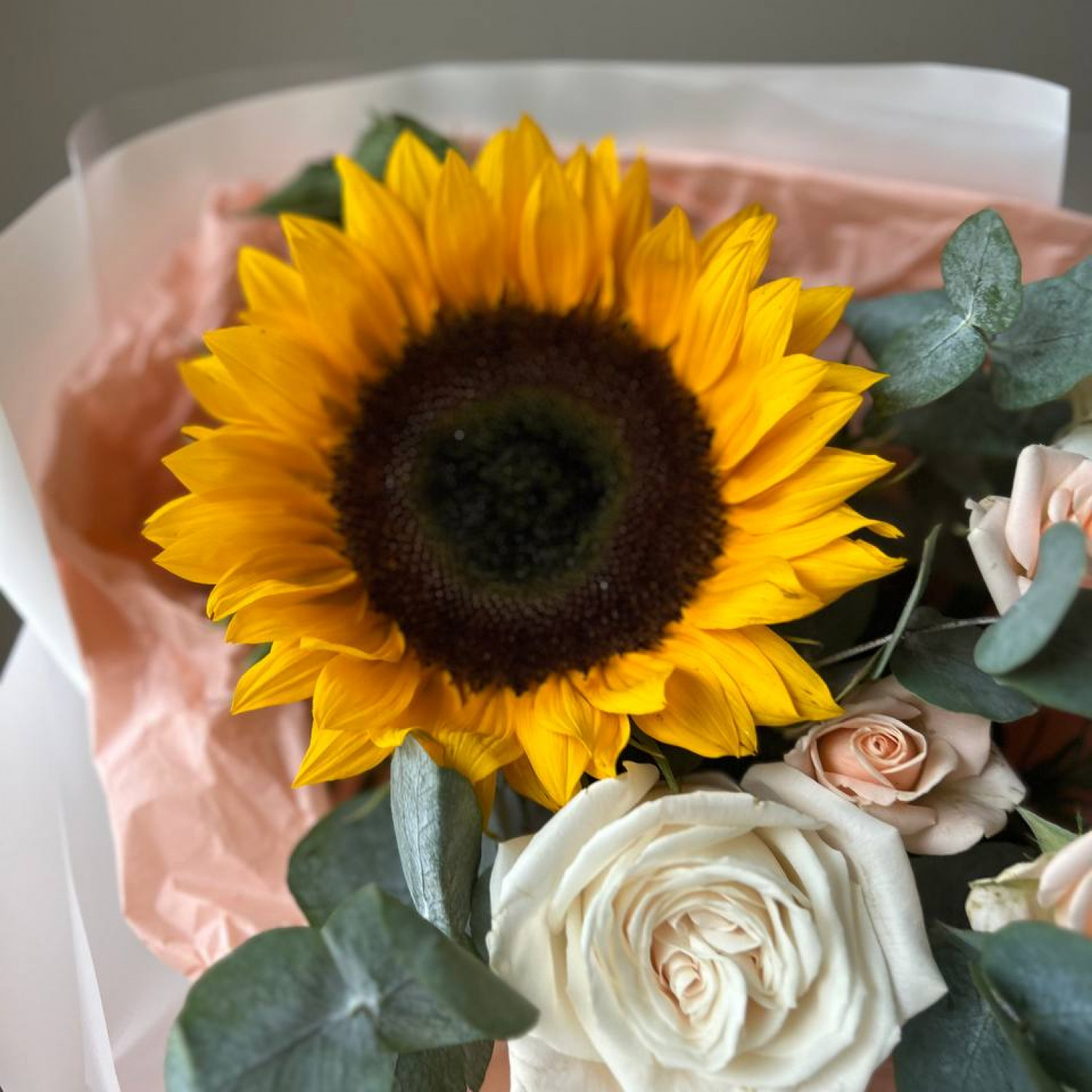 Авторский букет с Подсолнухом №106