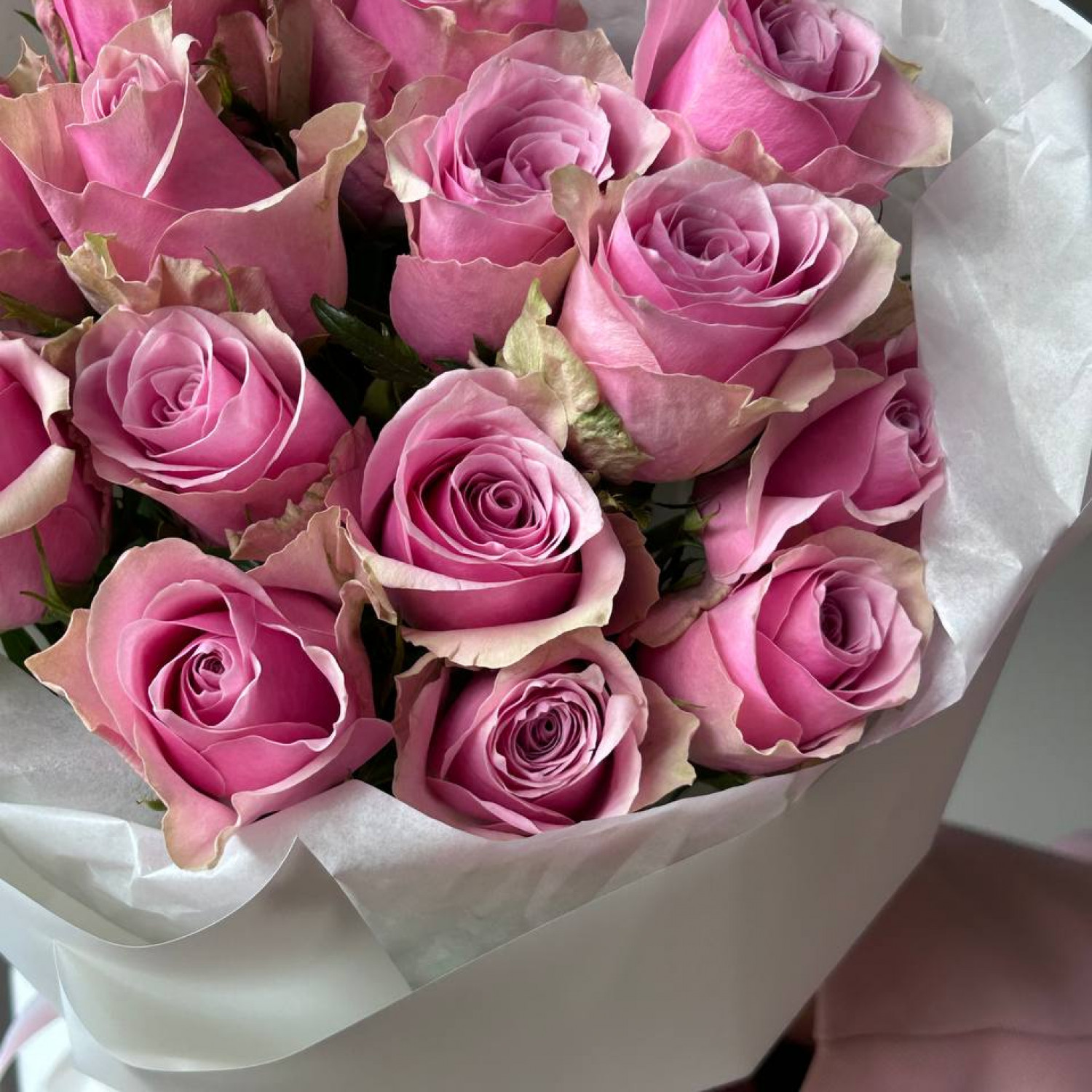 Монобукет из 15 нежных кенийских роз № 113