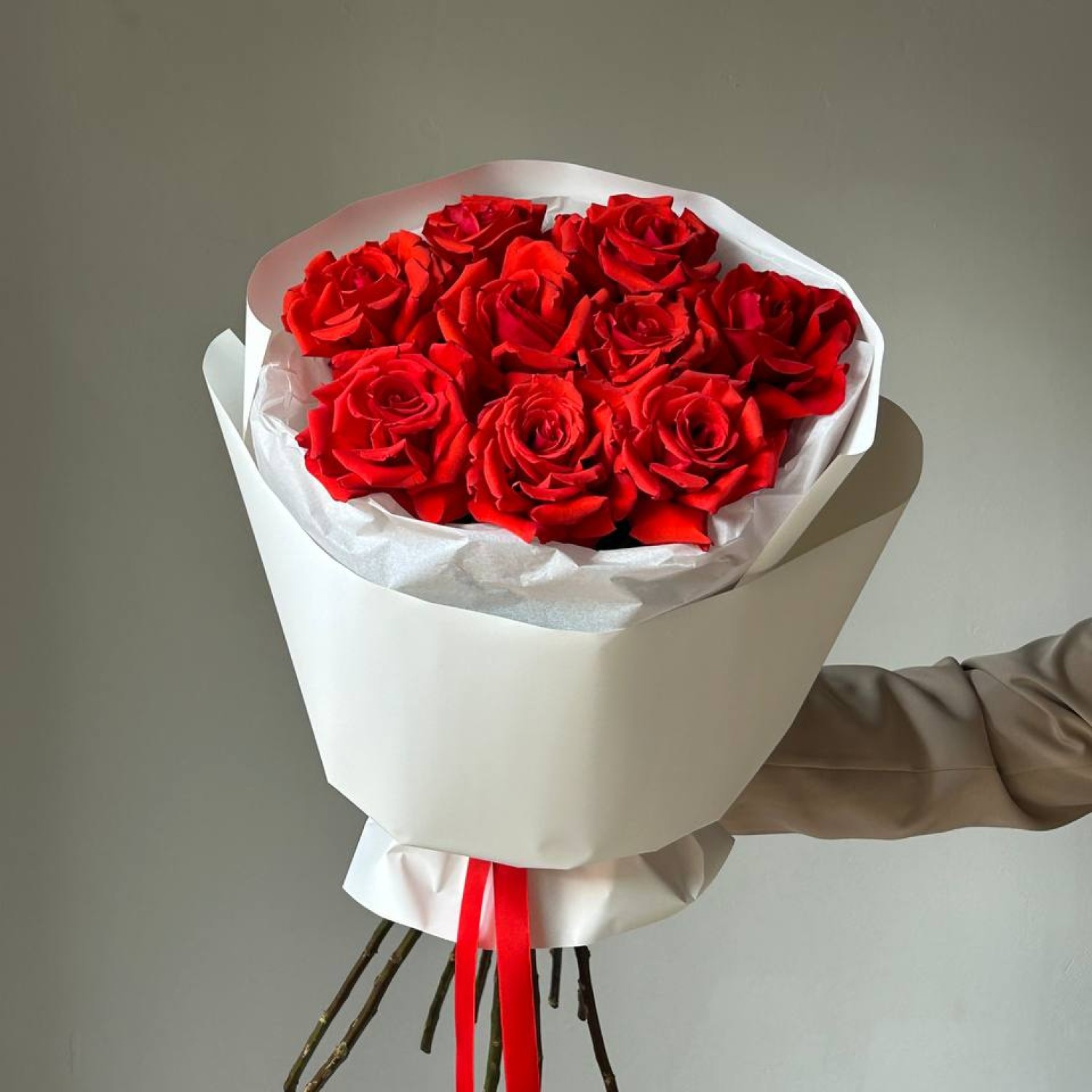 Букет из 9 вывернутых (французских) роз Нина