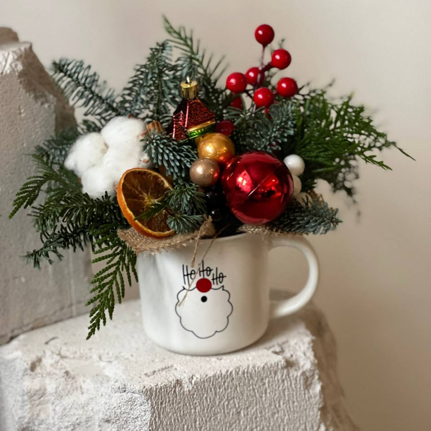 Новогодняя композиция в кружке