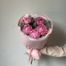 Монобукет из 5 пионов с эвкалиптом
