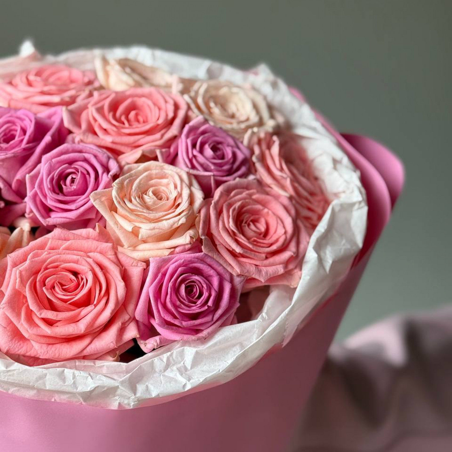 Монобукет нежный из одноголовых роз 267