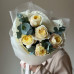 Букет из 5 пионовидных роз с эвкалиптом 002